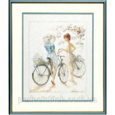 PN-0007949 Набір для вишивки хрестом LanArte Girls on Bicycle Дівчата на велосипедах