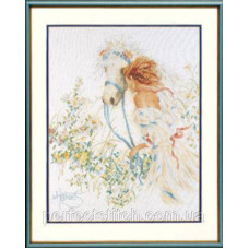 PN-0007952 Набір для вишивки хрестом LanArte Horse and Flowers Кінь та квіти