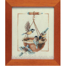 PN-0007976 (34540) Набір для вишивки хрестом LanArte Feeding Dish with Birds Птахи біля годівниці