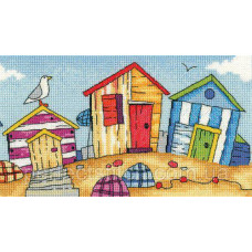 H1273 Набор для вышивания крестом "Пляжные домики//Beach Huts" Heritage Crafts
