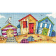 H1273 Набор для вышивания крестом "Пляжные домики//Beach Huts" Heritage Crafts