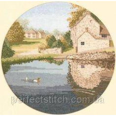 HC242 Схема для вышивания крестом "Утиный пруд//Duck Pond" Heritage Crafts