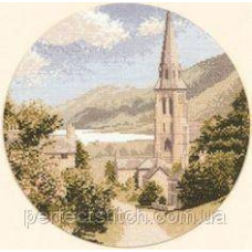 HC288 Схема для вышивания крестом "Деревня у озера//Lakeside Village" Heritage Crafts