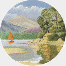 HC595 Схема для вышивания крестом "Спокойные воды//Calm Waters" Heritage Crafts