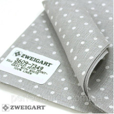 Zweigart 3609/7349 Belfast Petit Point 32 ct. Сірий в білий горошок