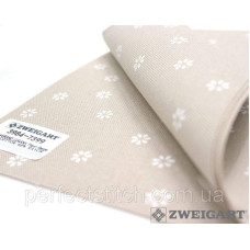 Zweigart 3984/7399 Murano Lugana Fleur 32 ct. Бежевий в білу квітку