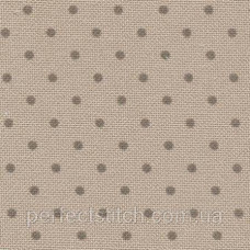 Zweigart 3984/7159 Murano Lugana Petit Point 32 ct. Бежевий в горошок кольору хакі