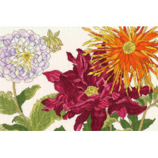 XBD11 Dahlia Blooms "Георгин цветет" Bothy Threads