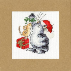 Набір для вишивання хрестиком (різдвяна листівка) Under The Mistletoe Bothy Threads