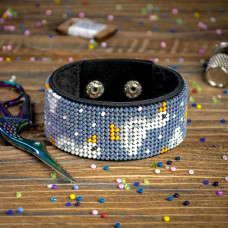 Wonderland Crafts Вишитий браслет бісером на штучній шкірі FLBB-044